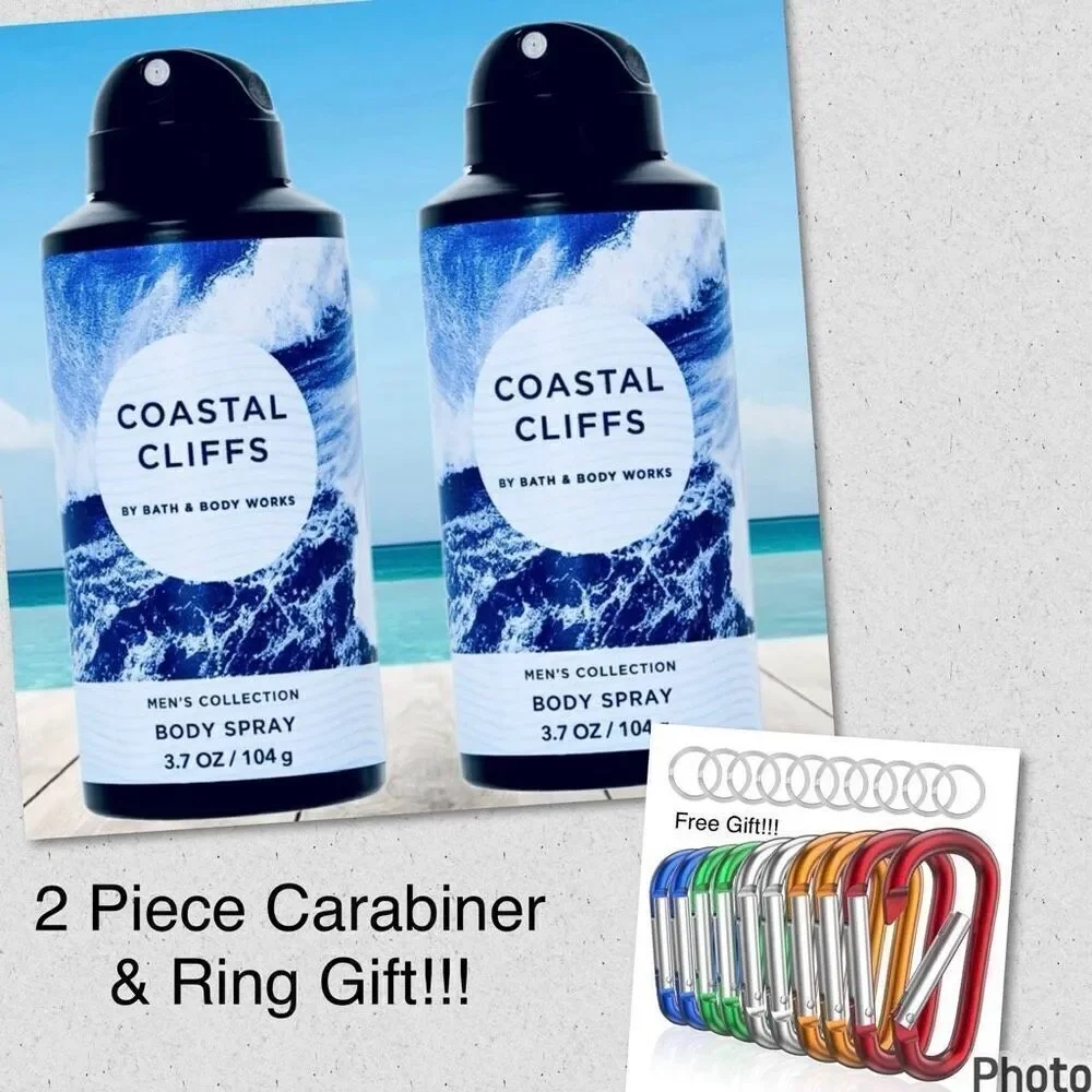NWT Bath & Body Works Lot of 2 COASTAL CLIFFS Men Collection Body Spray Cologne